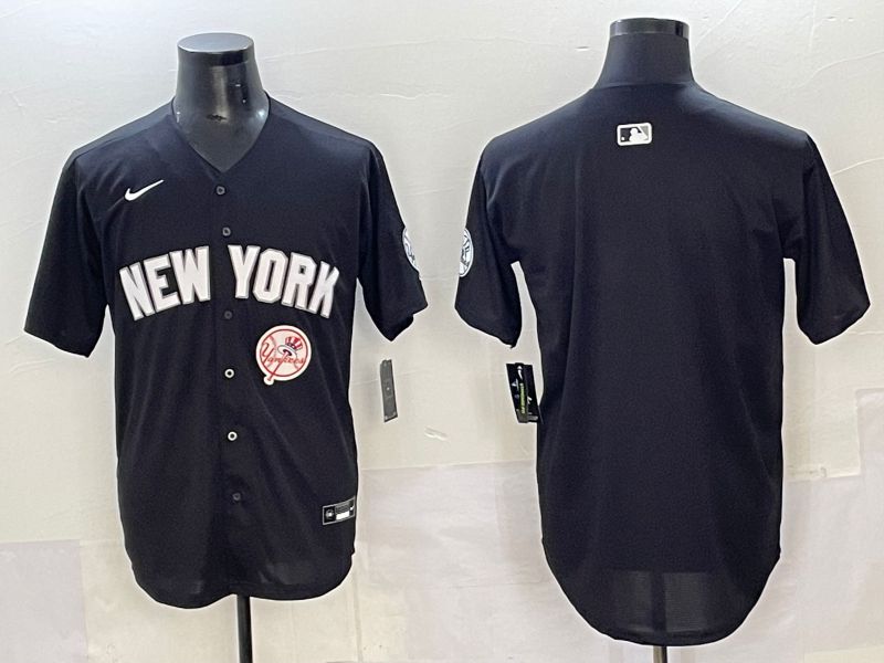 Men 2025 New York Yankees Blank Black Nike MLB Jersey style 006